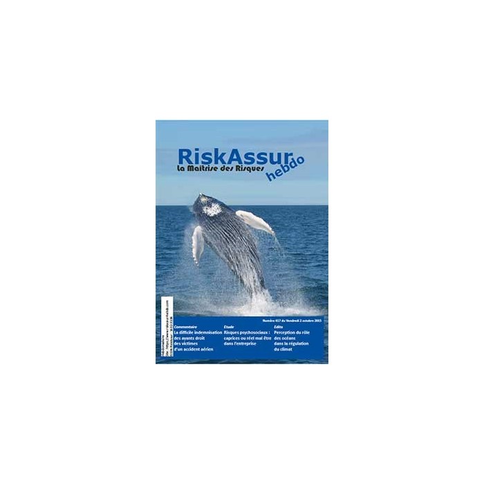 Sommaire du numéro 416 de RiskAssur-hebdo du Vendredi 25 septembre 2015